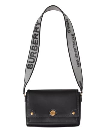 Burberry Topstitched Leather Shoulder Bag